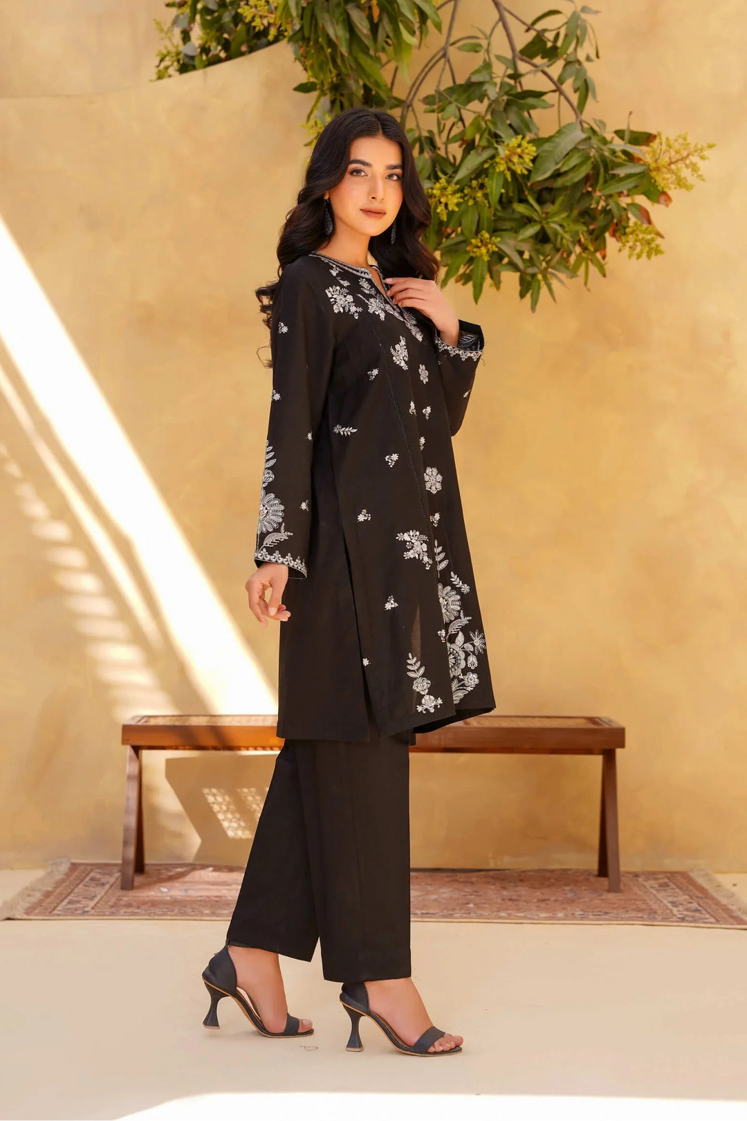 Yashfa Studio - Noir Brazilian Lawn Suit For Women - Black - 2 Piece