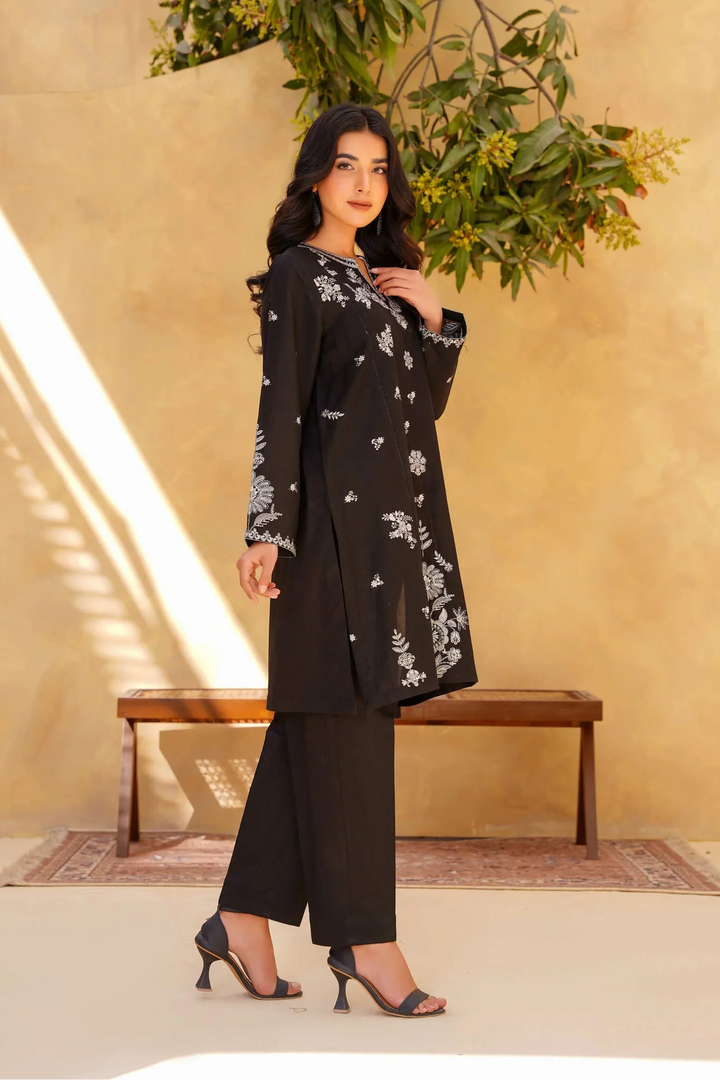 Yashfa Studio - Noir Brazilian Lawn Suit For Women - Black - 2 Piece