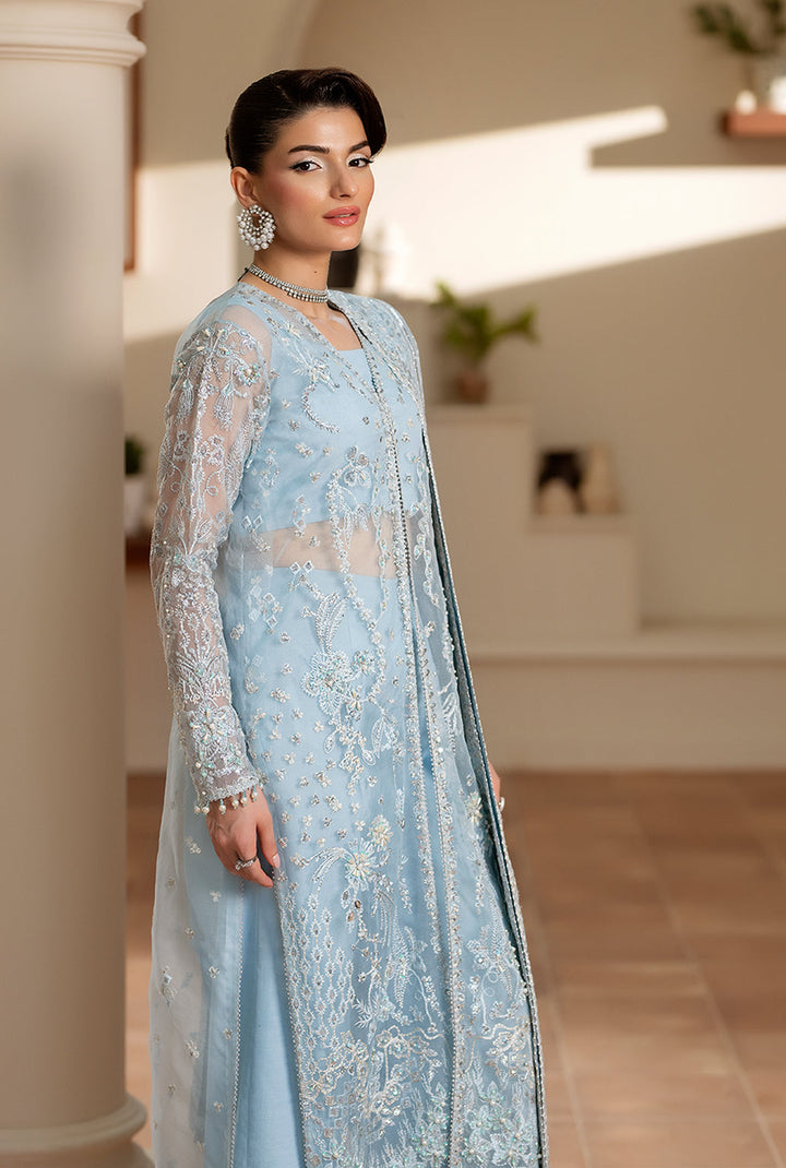 Yashfa Studio - Zinnia Organza Suit For Women - Light Sky - 3 Piece