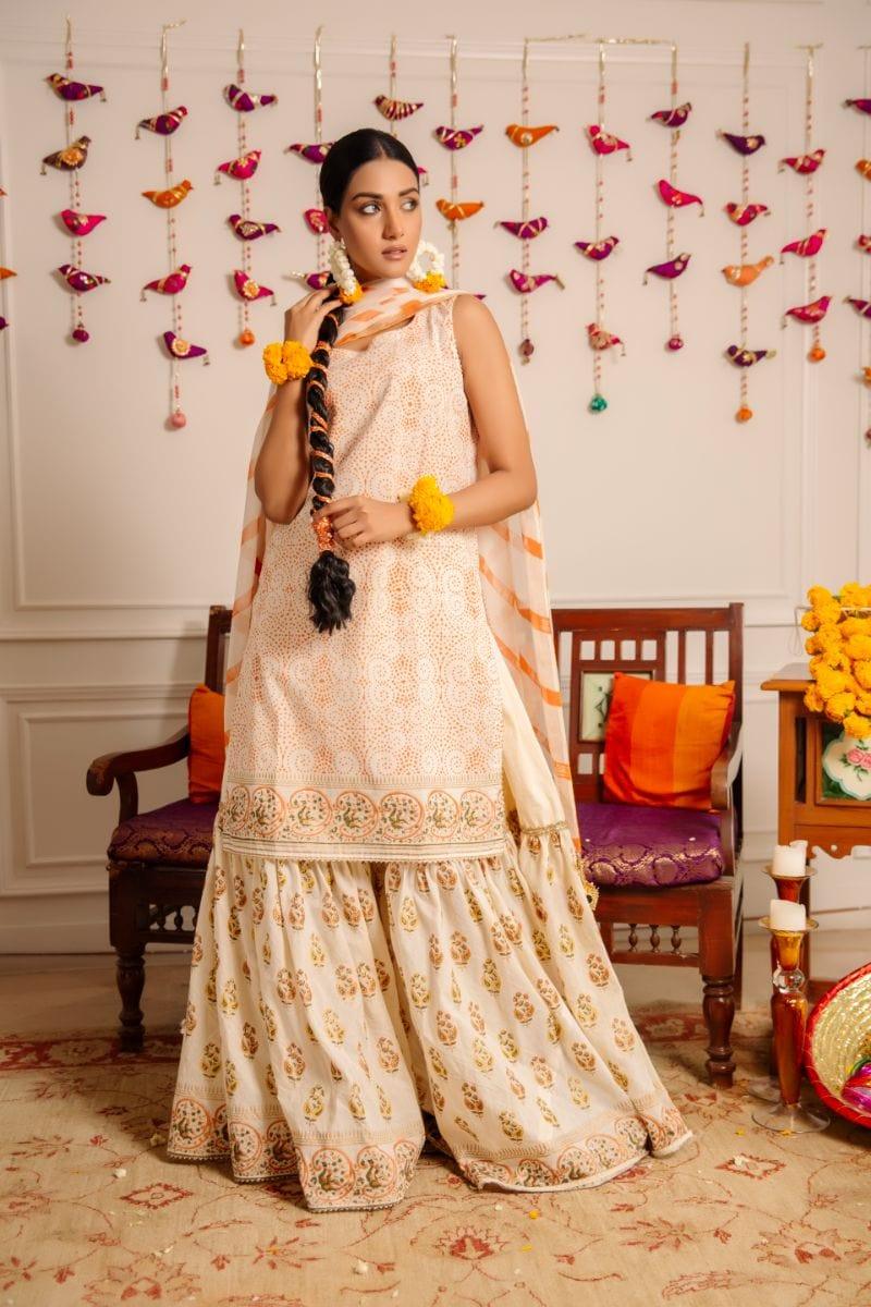 Yasmin Zaman - Gharara - Chiffon - E-97 - 3 Piece