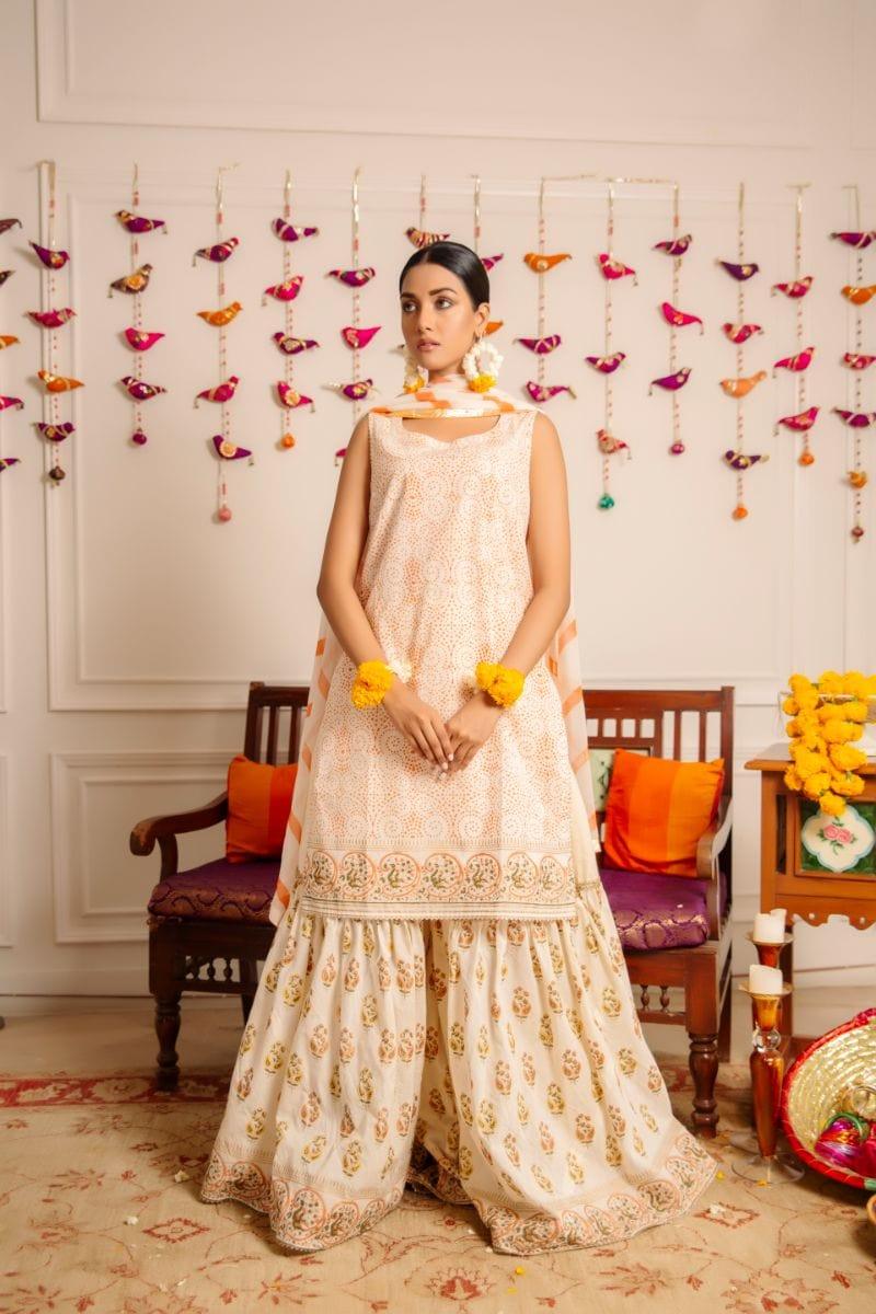 Yasmin Zaman - Gharara - Chiffon - E-97 - 3 Piece