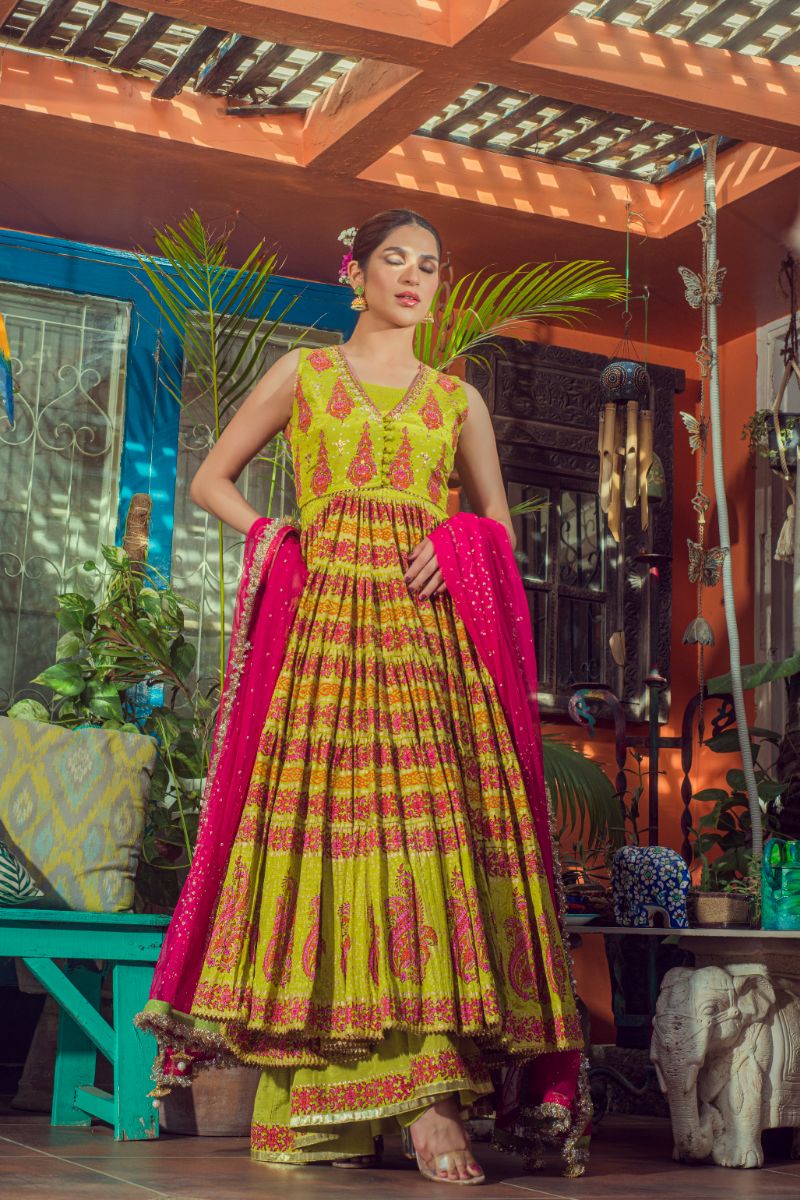Yasmin Zaman - Unzila - Leaf Green - 3 Piece