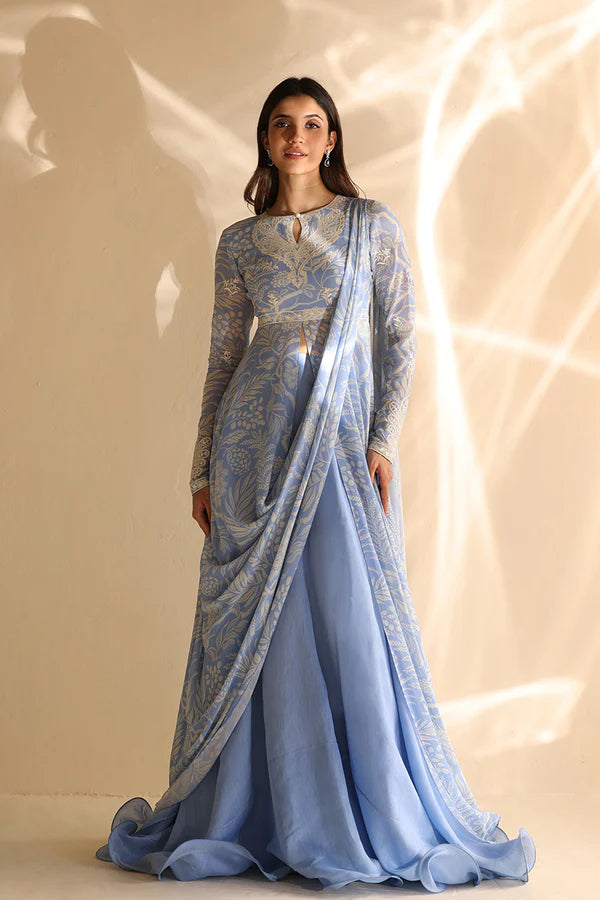 Sania Maskatiya - Yisra - Georgette - Periwinkle - 2 Piece
