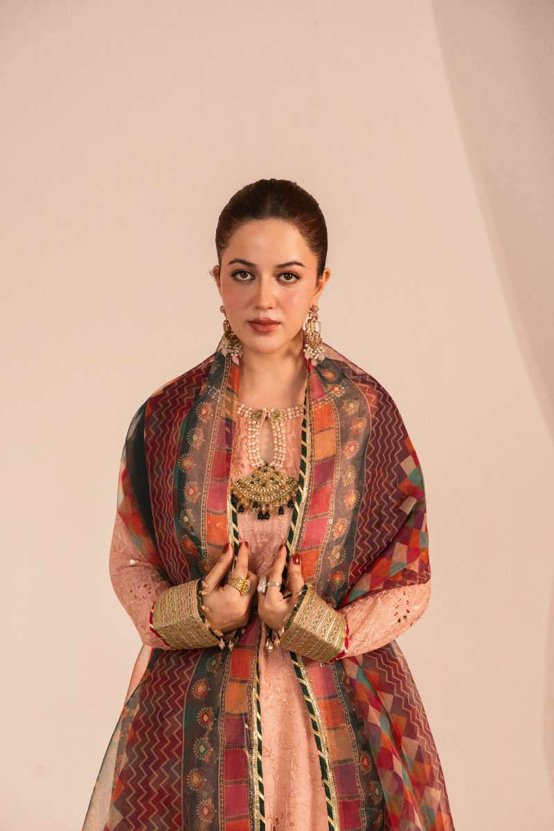 Zaaviay-Blush Glow-Blush Pink-Cutwork Silk-3 Piece