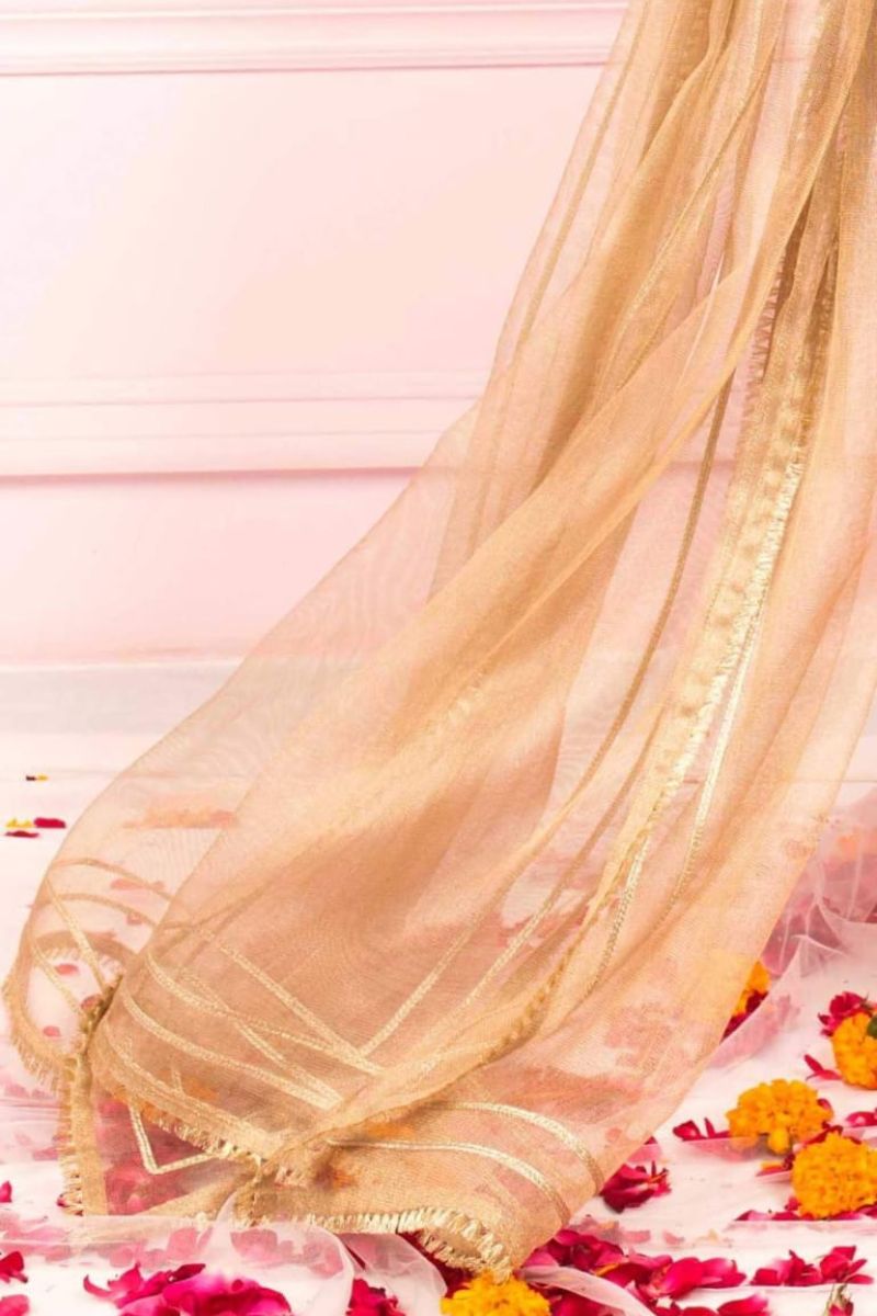 Zaaviay - Gold Maysuri Net Dupatta
