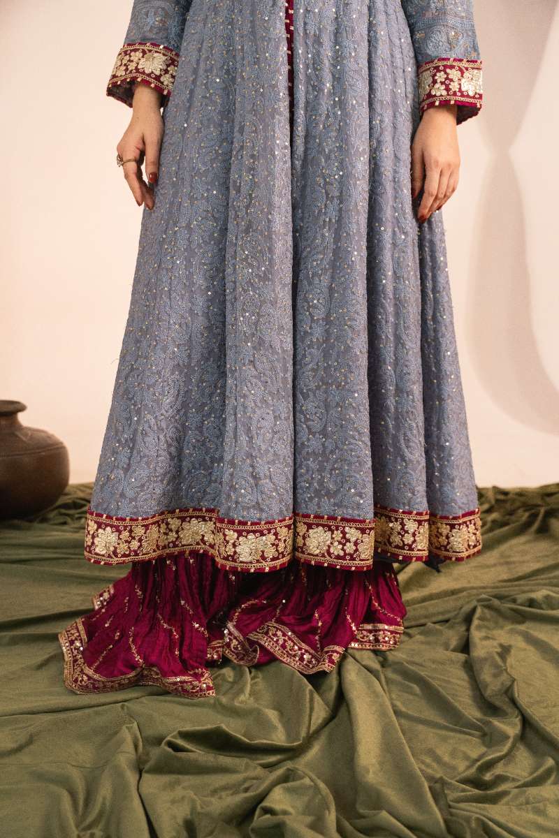 Zaaviay-Lilac Breeze-Lavender-Chikankari-3 Piece