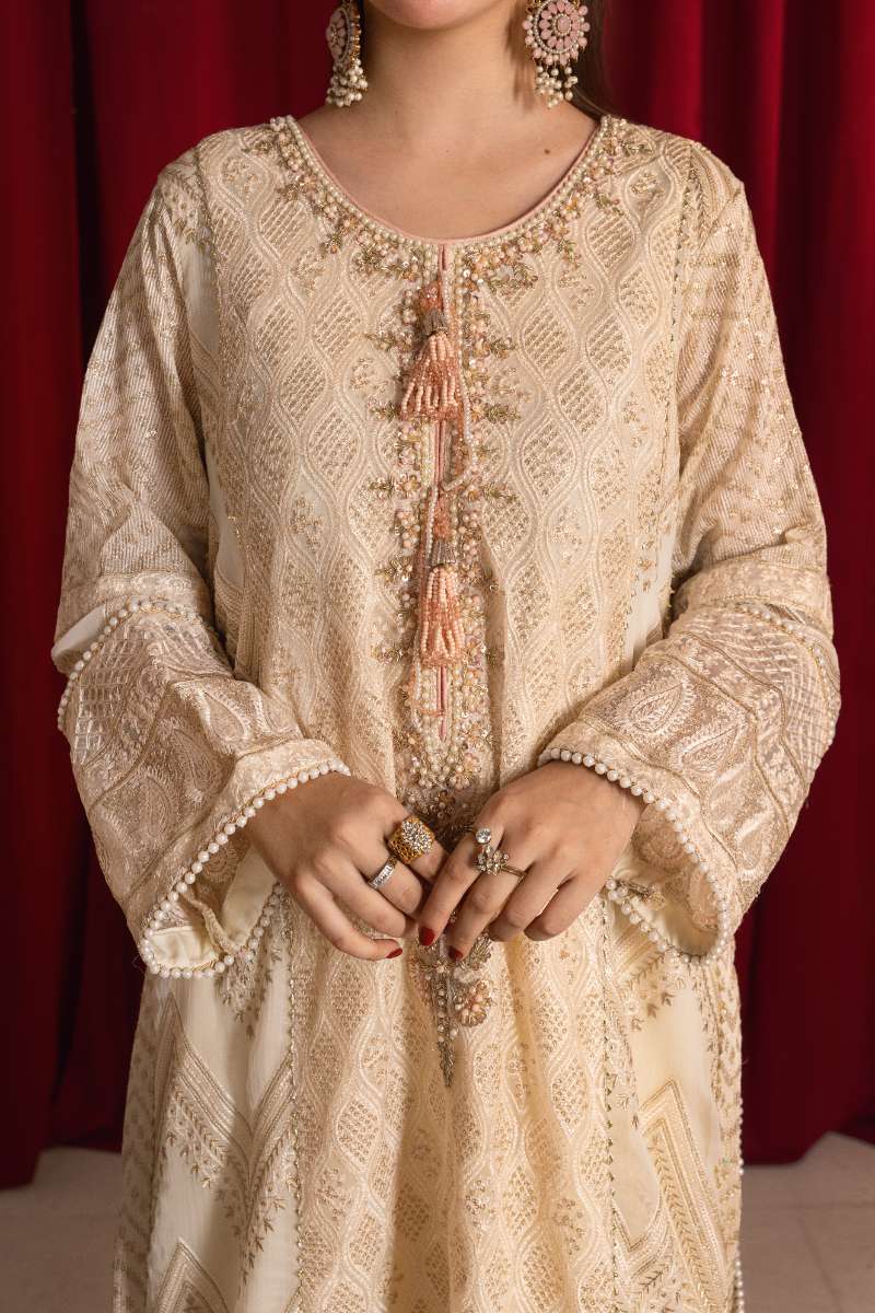 Zaaviay-Luna Pearl-White-Chikankari-3 Piece