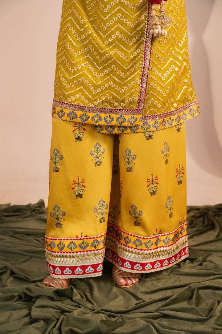 Zaaviay-Olive Splash-Olive Green-Chikankari-3 Piece