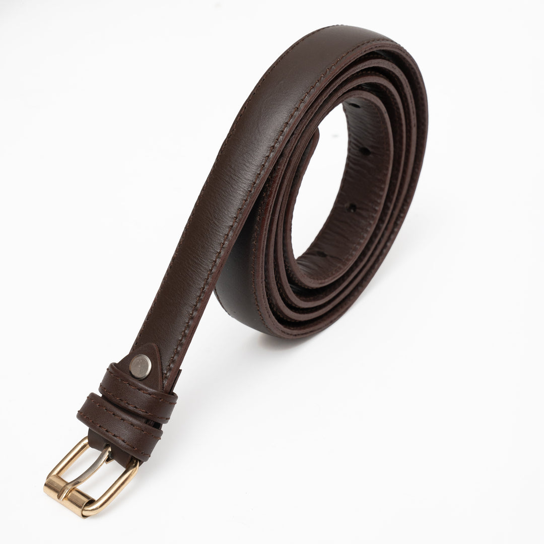 Zahraas Chic Leather ladies Belt Dark Brown - Studio by TCS