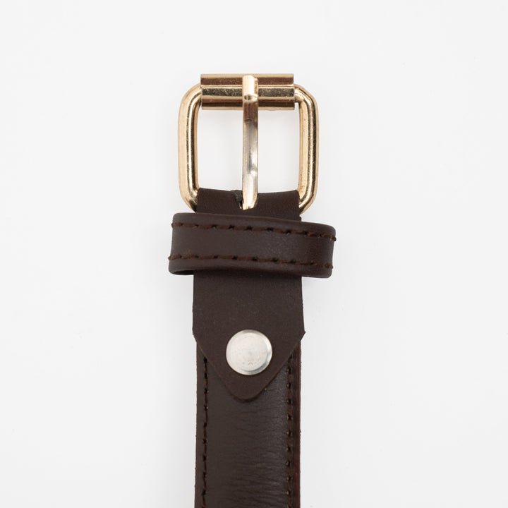 Zahraas Chic Leather ladies Belt Dark Brown - Studio by TCS