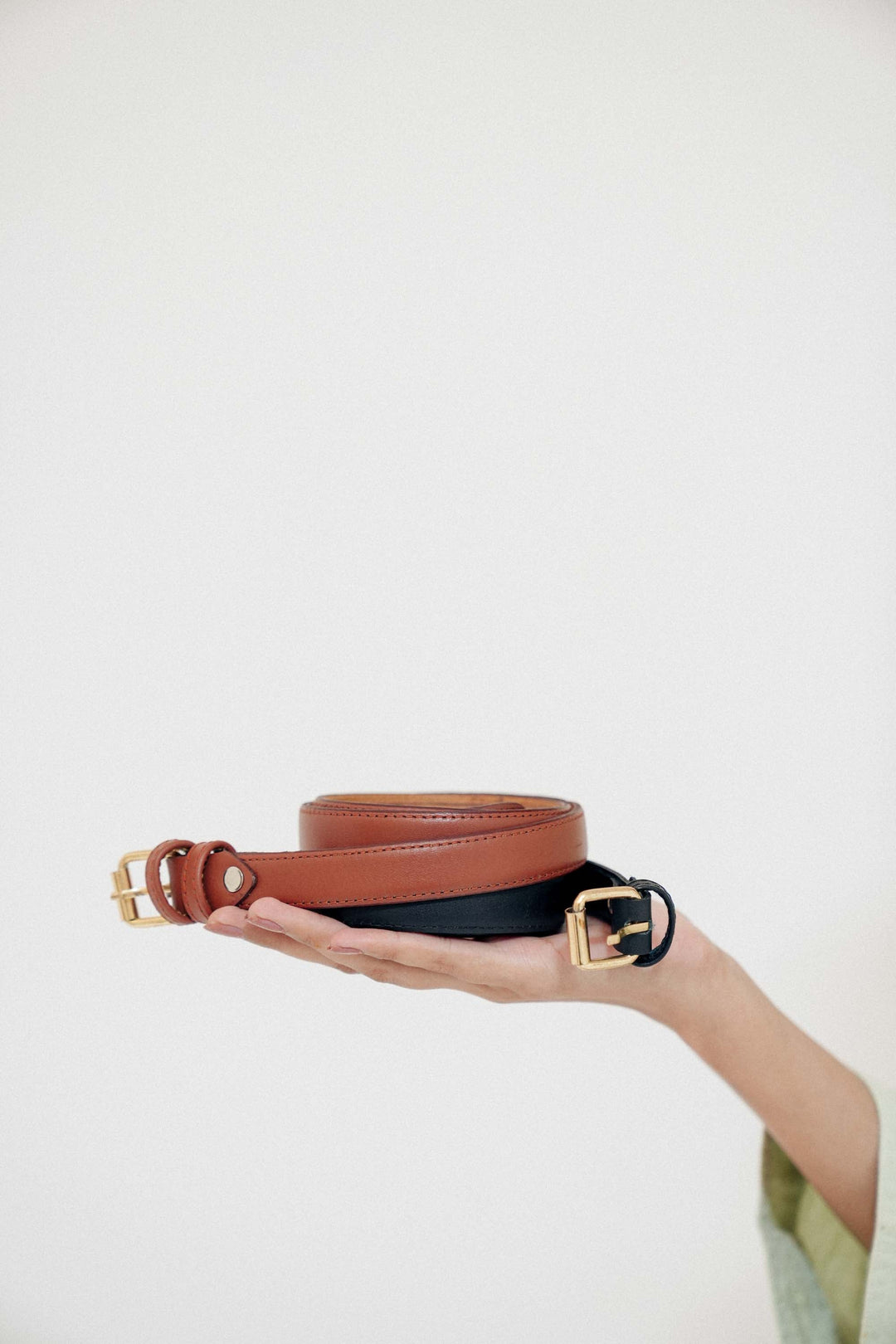 Zahraas Chic Leather ladies Belt Dark Brown - Studio by TCS
