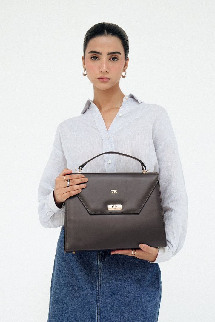 Zahraas Classic Leather Handbag Black - Studio by TCS