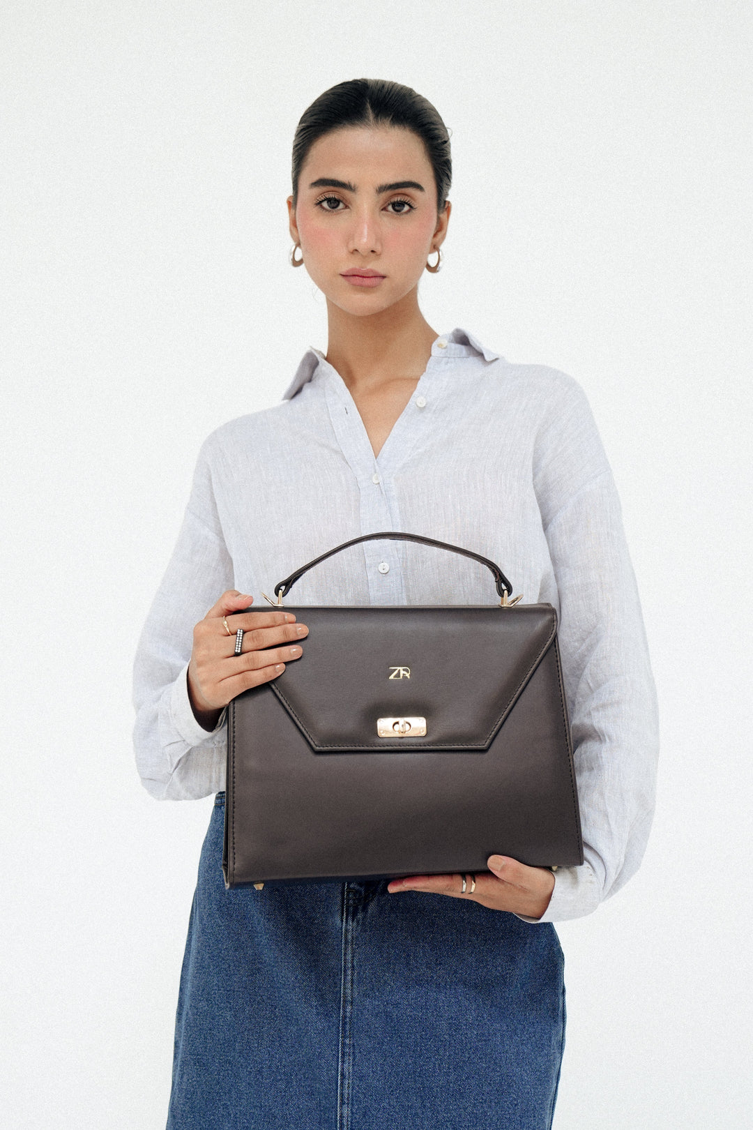 Zahraas Classic Leather Handbag Black - Studio by TCS