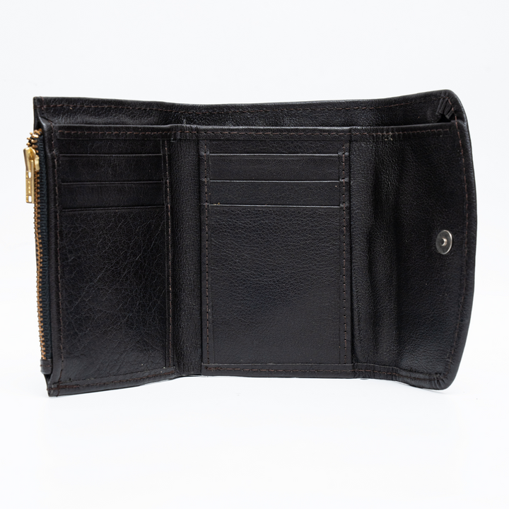Zahraas Compact Leather Wallet Black
