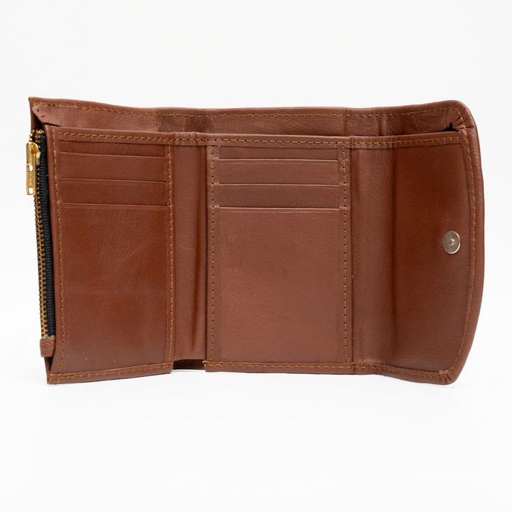 Zahraas Compact Leather Wallet Brown - Studio by TCS