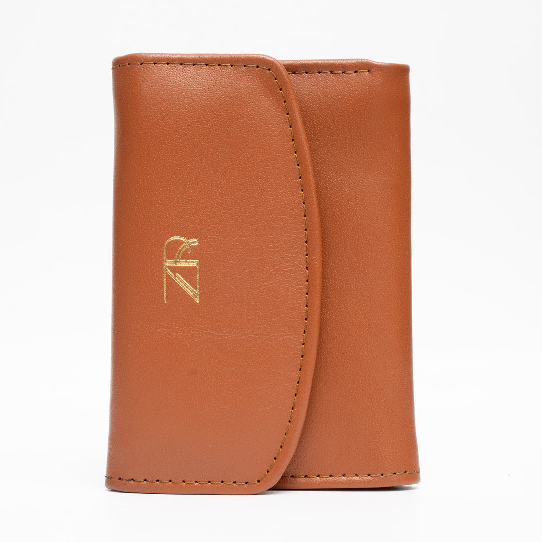 Zahraas Compact Leather Wallet Brown