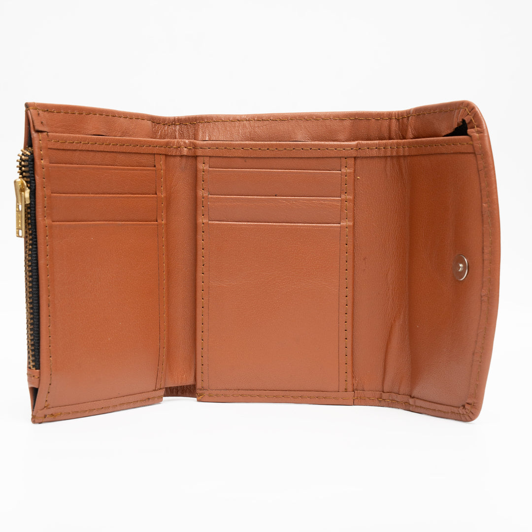 Zahraas Compact Leather Wallet Brown