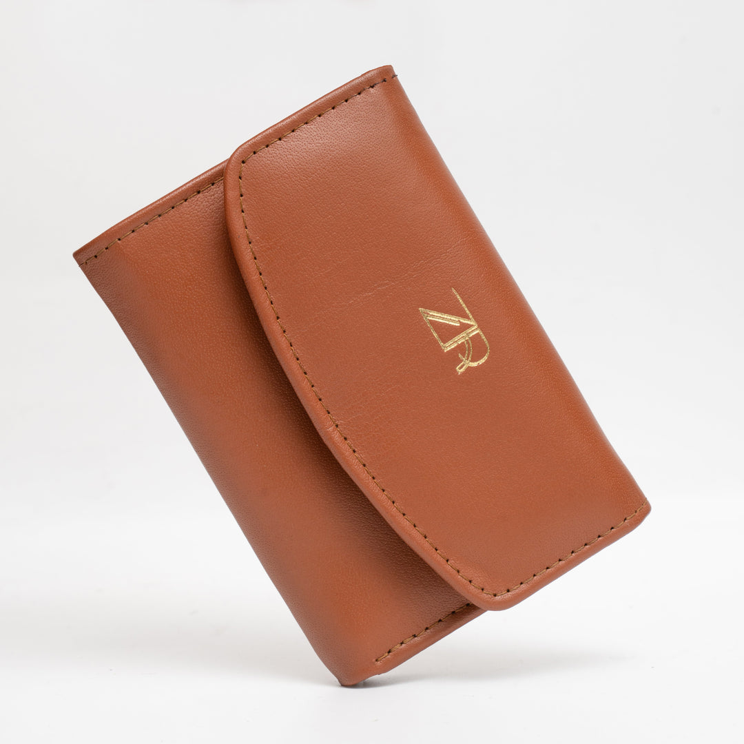 Zahraas Compact Leather Wallet Brown