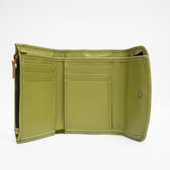 Zahraas Compact Leather Wallet Green