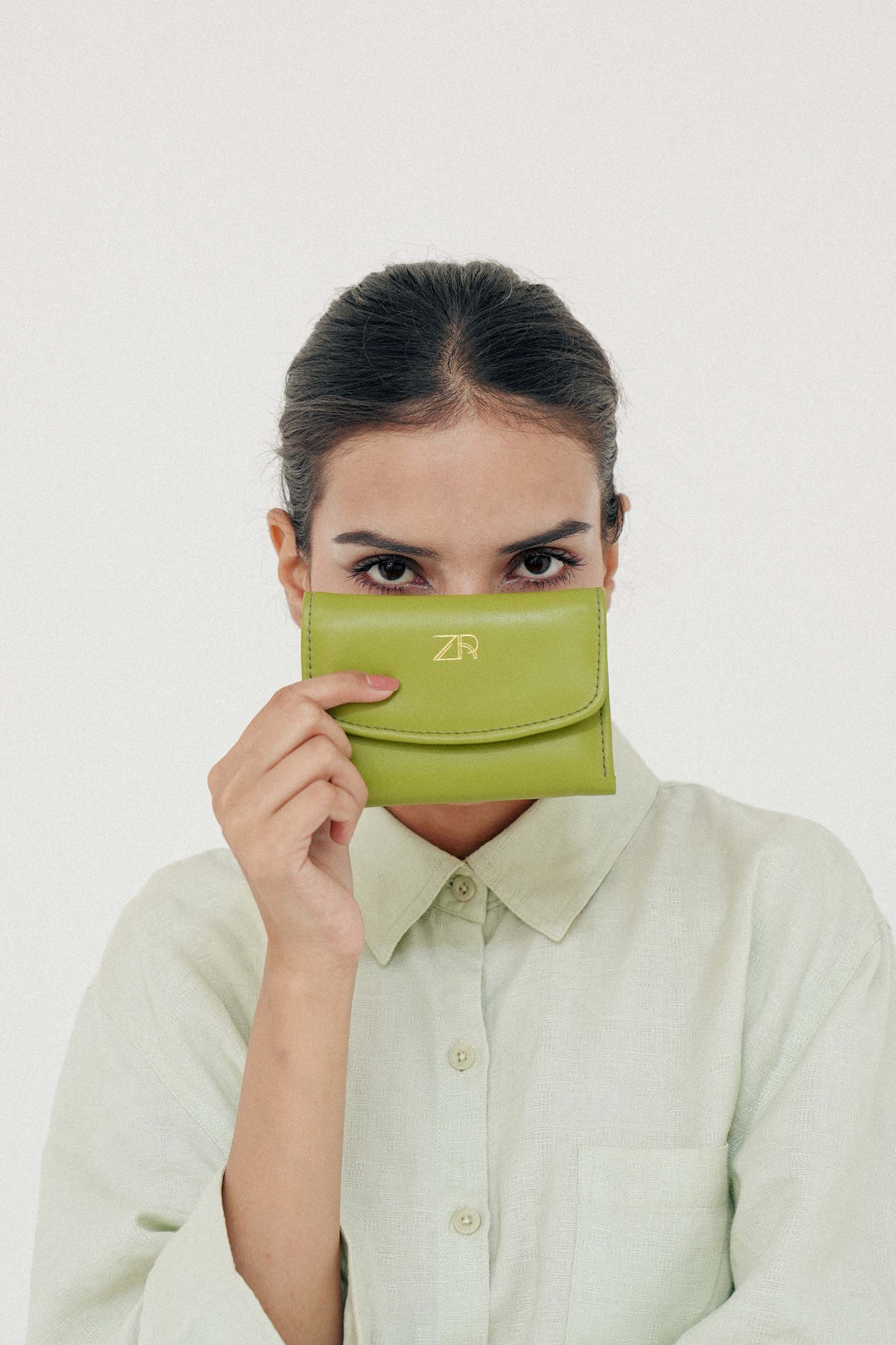 Zahraas Compact Leather Wallet Green