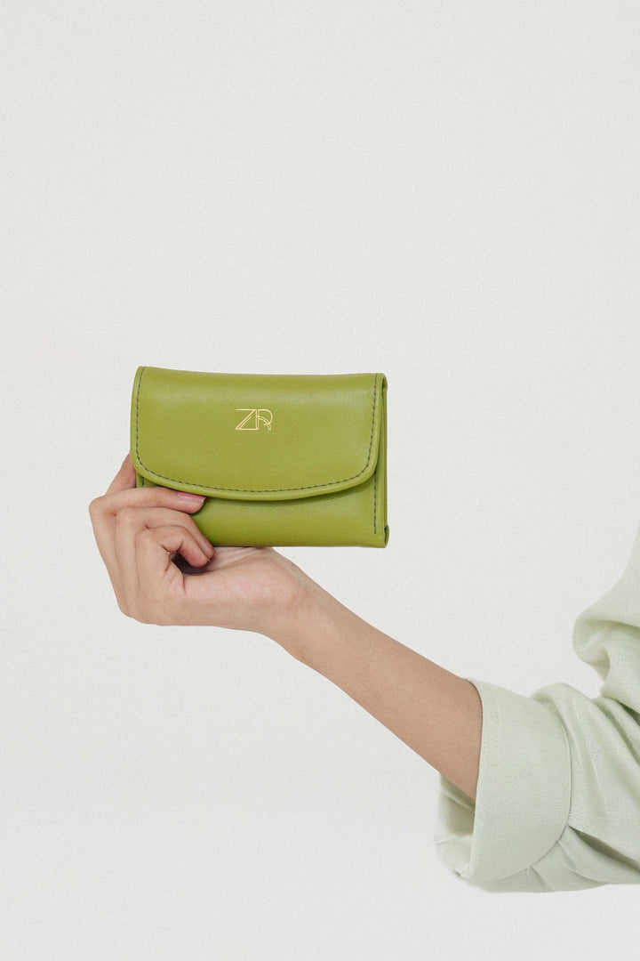Zahraas Compact Leather Wallet Green