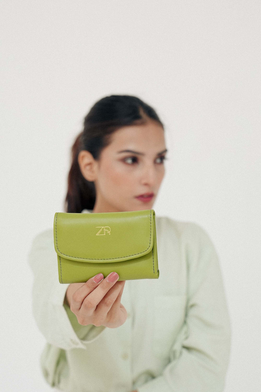 Zahraas Compact Leather Wallet Green