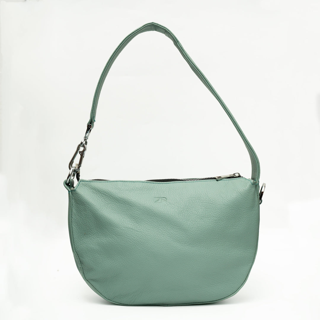 Zahraas Leather Hobo Shoulder Bag Green