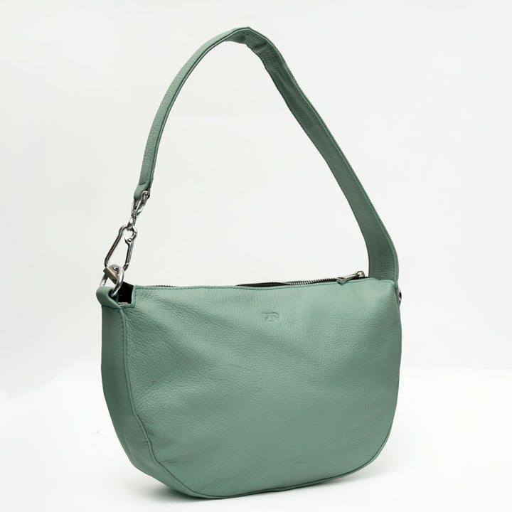Zahraas Leather Hobo Shoulder Bag Green