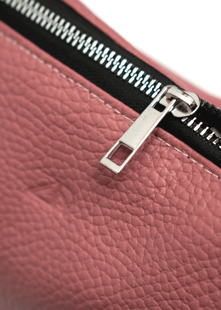 Zahraas Leather Hobo Shoulder Bag Pink