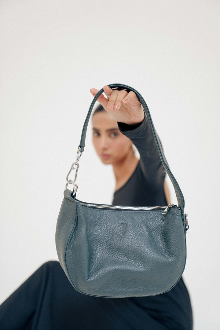 Zahraas Leather Hobo Shoulder Bag dark Teal - Studio by TCS
