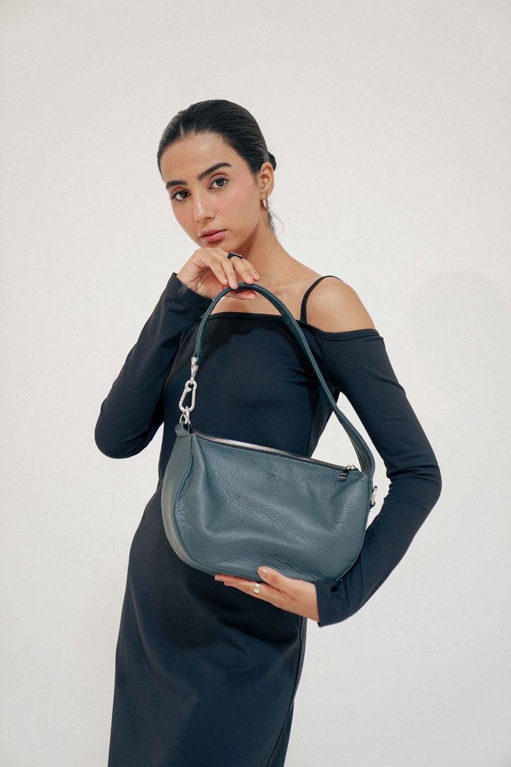 Zahraas Leather Hobo Shoulder Bag dark Teal - Studio by TCS