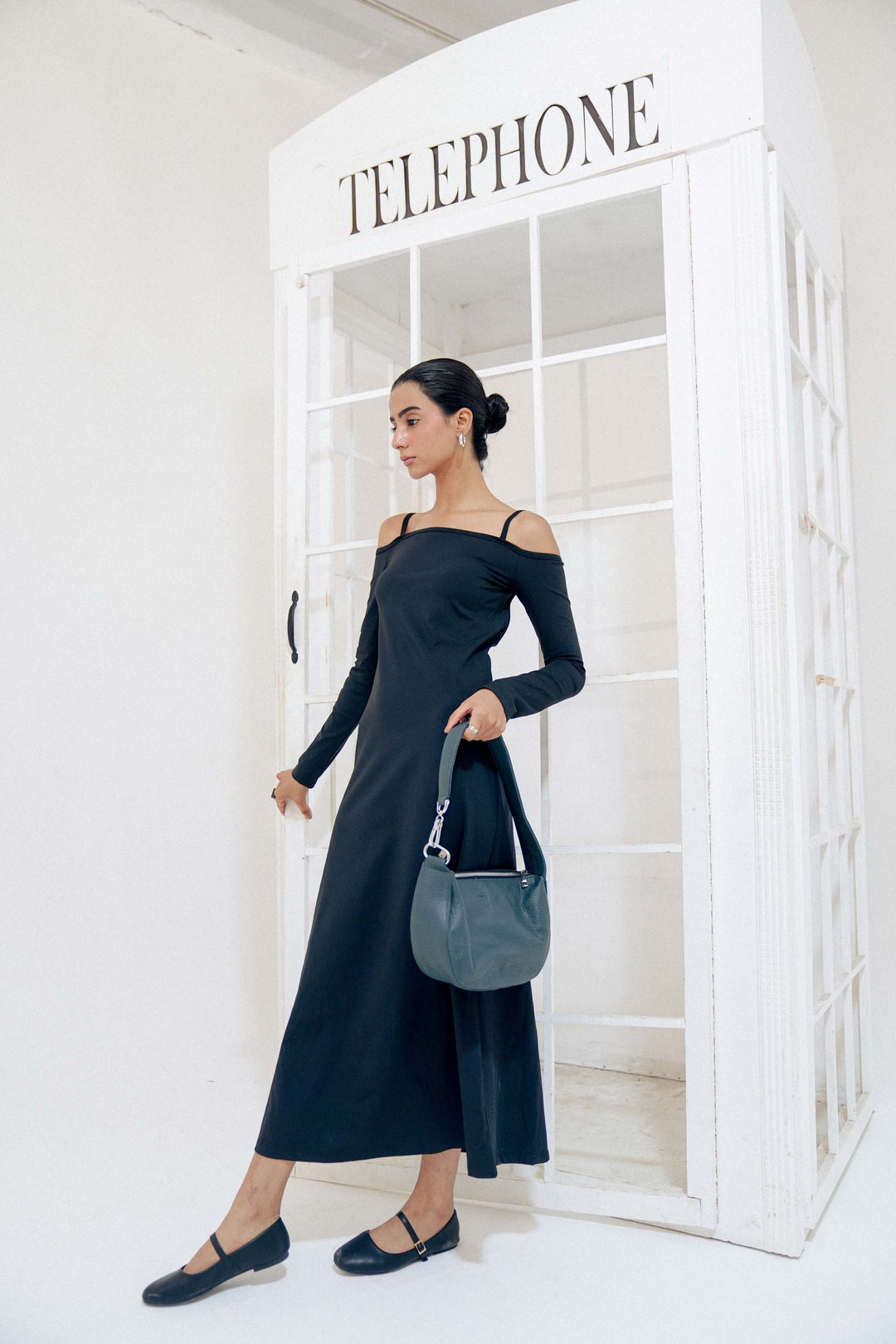 Zahraas Leather Hobo Shoulder Bag dark Teal - Studio by TCS