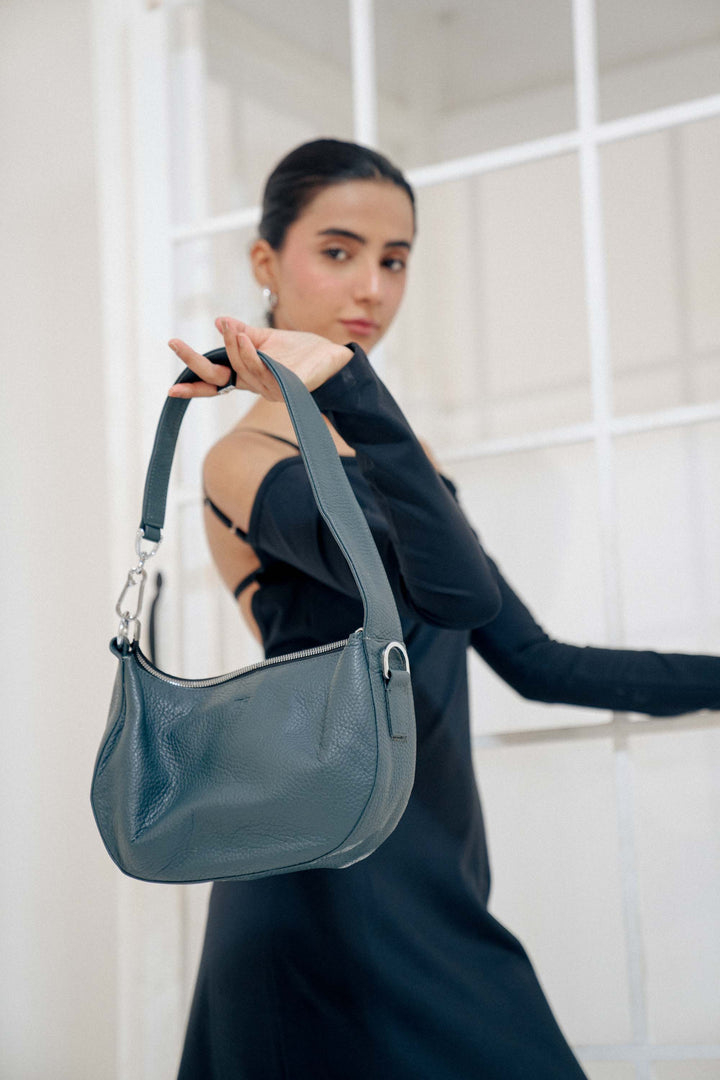 Zahraas Leather Hobo Shoulder Bag dark Teal - Studio by TCS