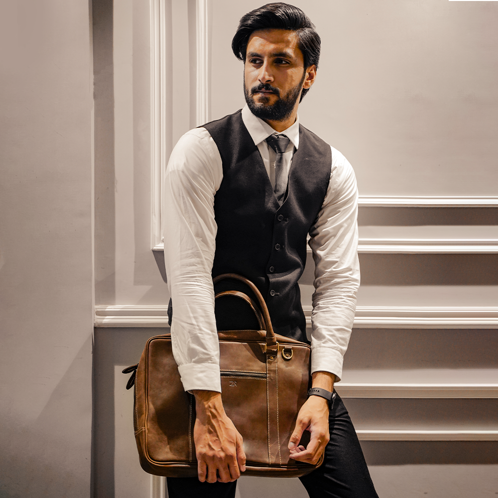 Zahraas The Commuter Laptop Bag Brown