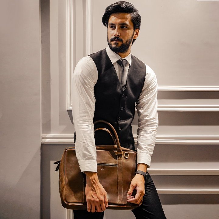 Zahraas The Commuter Laptop Bag Brown