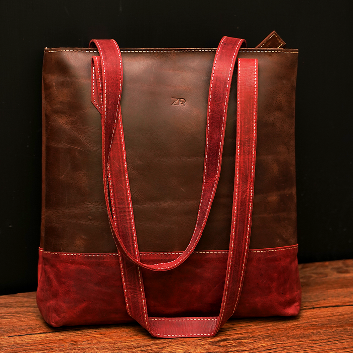 Zahraas Vintage Voyager -Ladies Tote Bag Brown