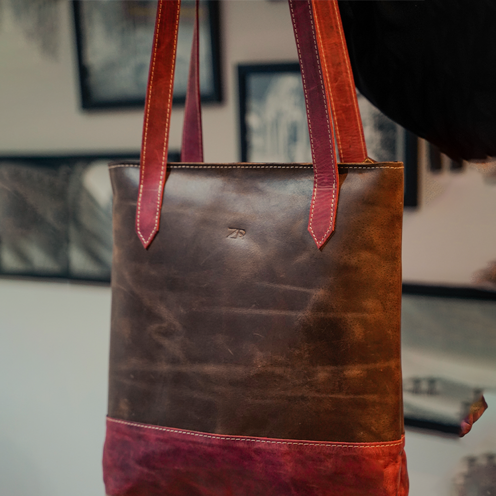 Zahraas Vintage Voyager -Ladies Tote Bag Brown
