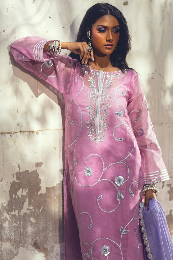 Sanam Chaudhri - Zahri Cotton Net Suit For Women - Orchid Pink - 3 Piece