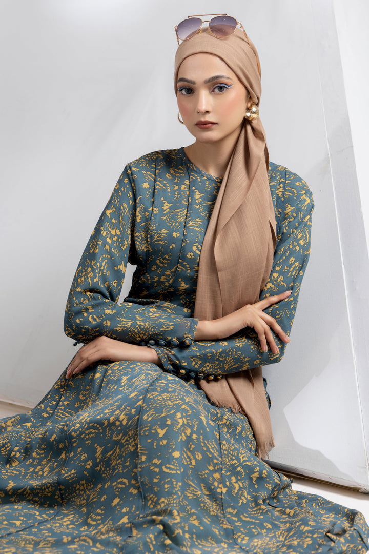 Malbus - Zar - Chiffon - Teal - Maxi - 1 Piece