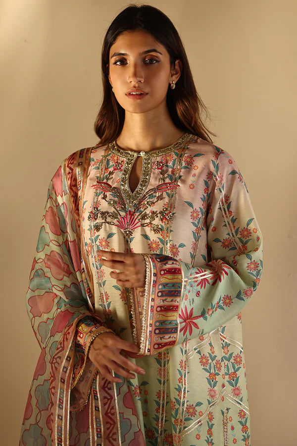 Sania Maskatiya - Zayen - Khaddi Silk / Raw Silk / Organza - Ombre - 3 Piece
