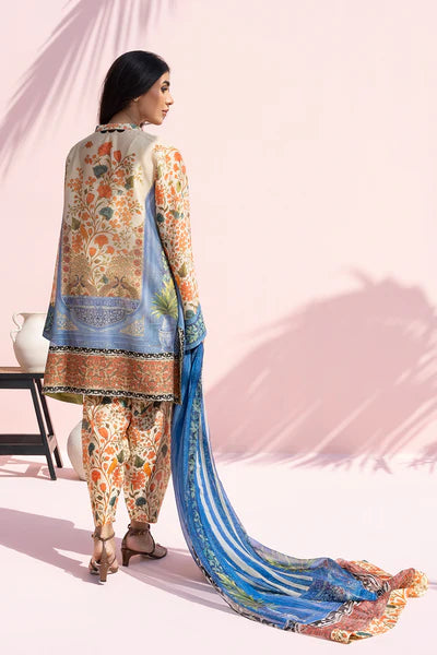 Sania Maskatiya - Zoa Cotton Net & Khaddi Silk Suit For Women - Sand - 3 Piece