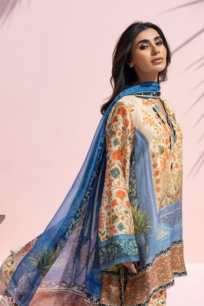 Sania Maskatiya - Zoa Cotton Net & Khaddi Silk Suit For Women - Sand - 3 Piece