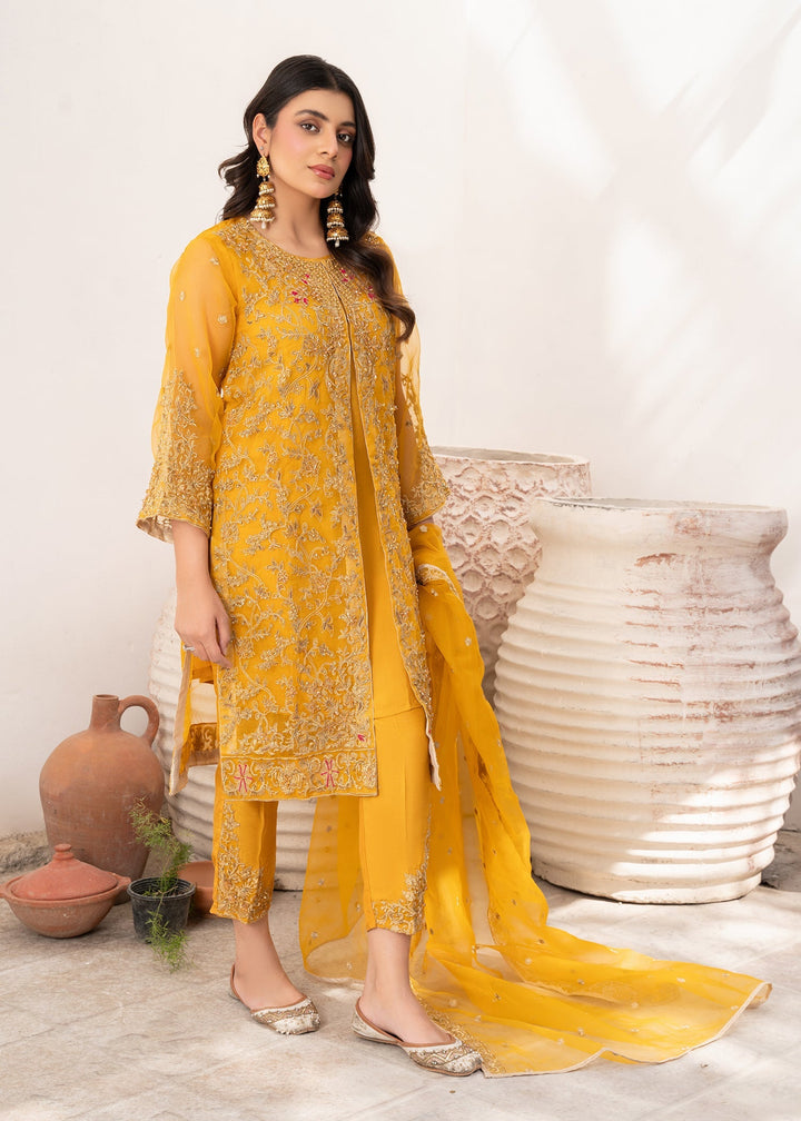 Laleen Ziva 3 Piece Suit Mustard