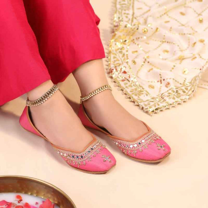 JootiShooti - Mehfil Mirror Rani Pink Khussa For Women