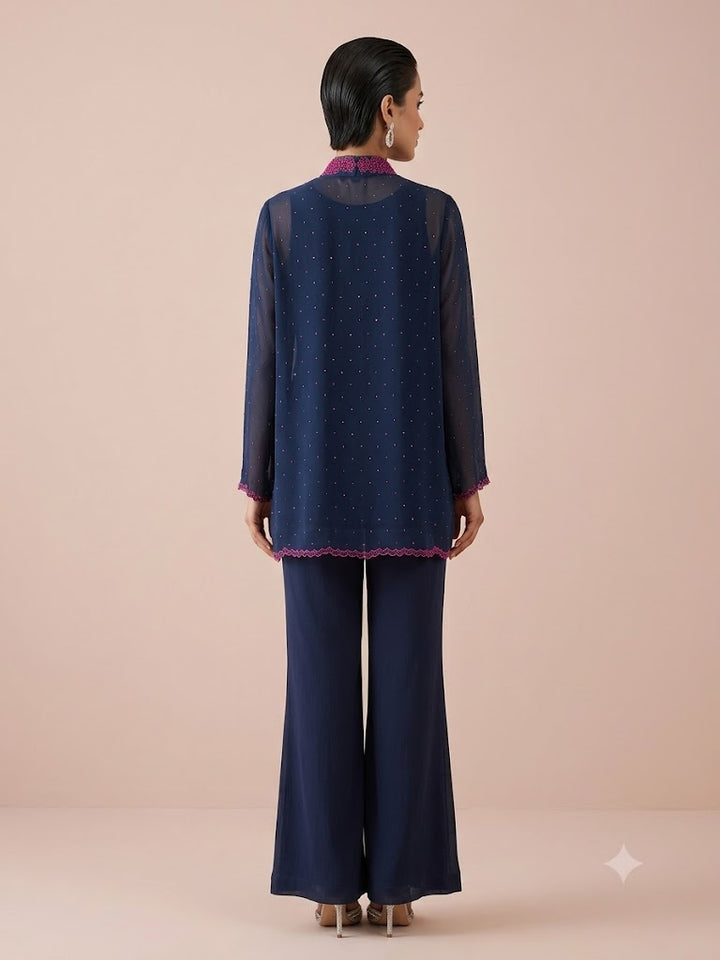 Maheen Khan - Shabnam Co-ord set Navy 2 Piece