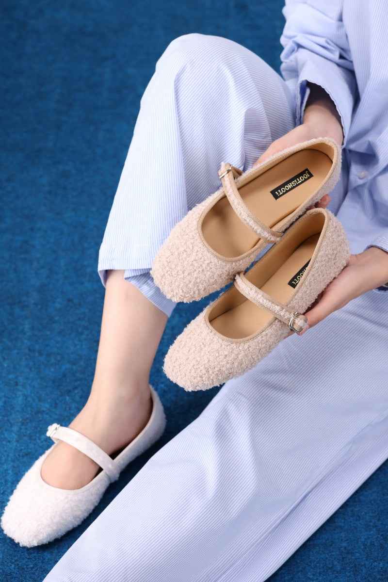 JootiShooti - Rose Quartz Boucle Mary Jane