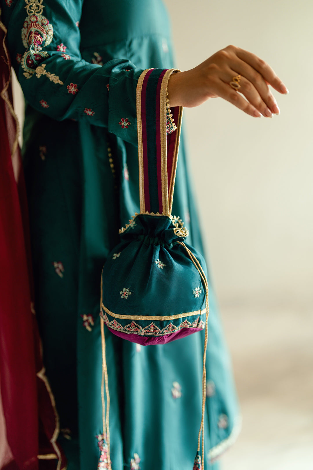 Omal by Komal - Mahrukh - Teal - 3 Piece