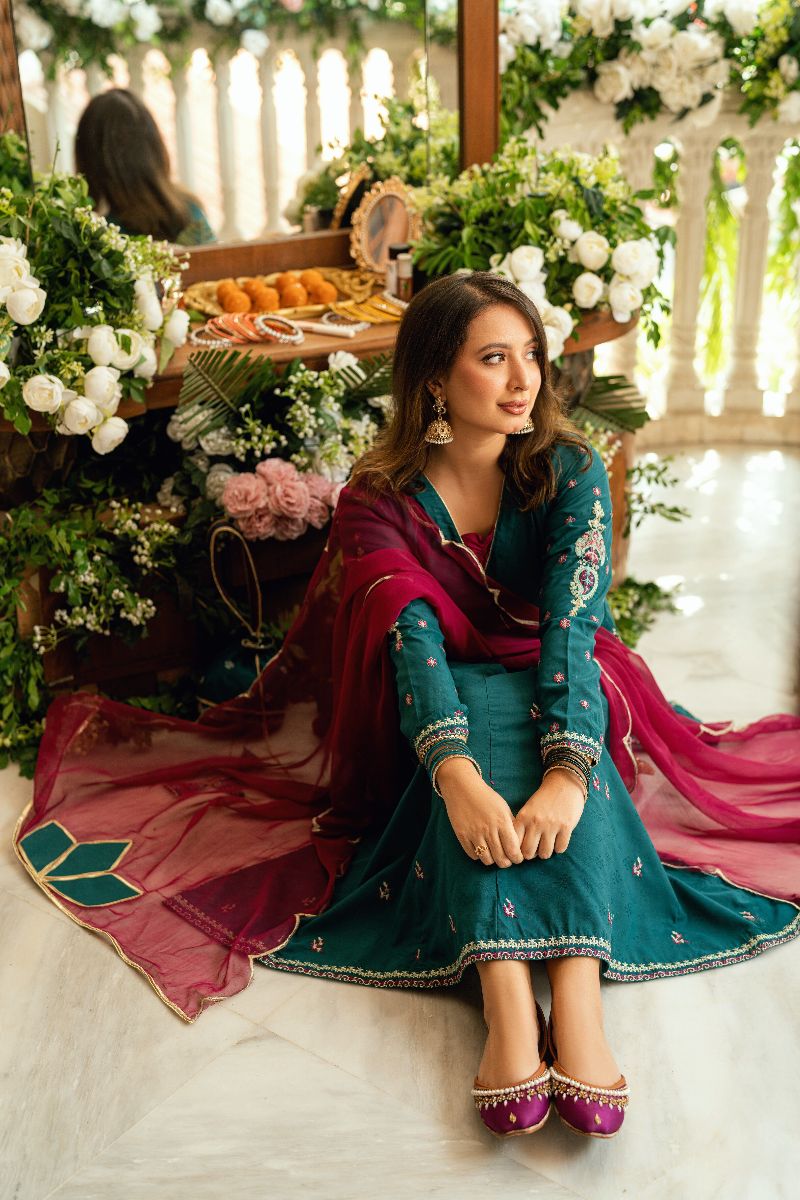 Omal by Komal - Mahrukh - Teal - 3 Piece