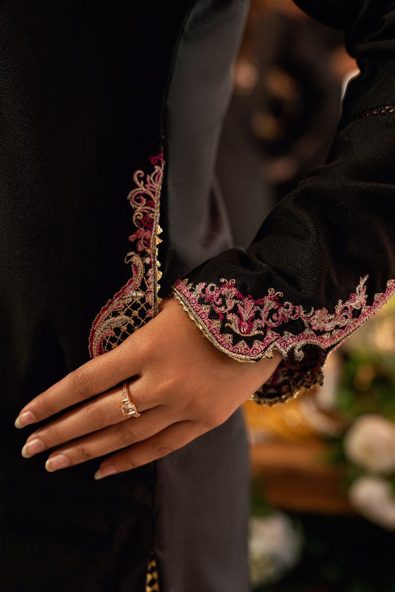 Omal by Komal - Shehrzad - Black Dobby - 3 Piece