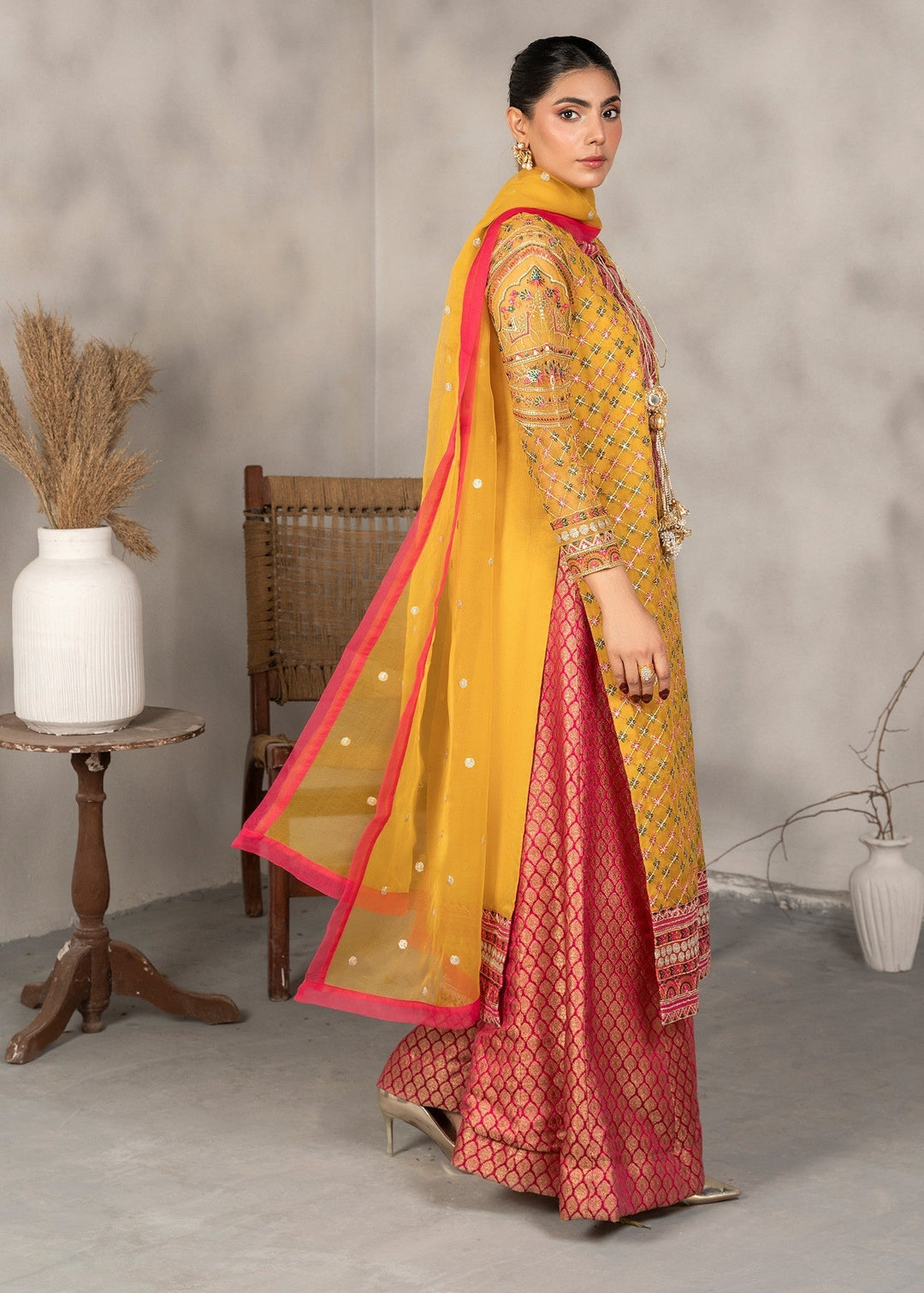 Laleen Maize 3 Piece Suit Yellow